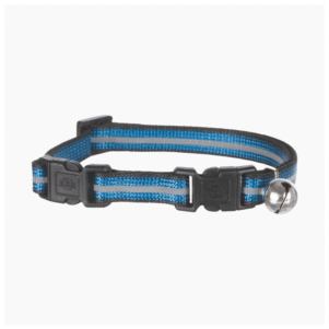 Cat Collar with 2 Buckles. Reflective - Blue