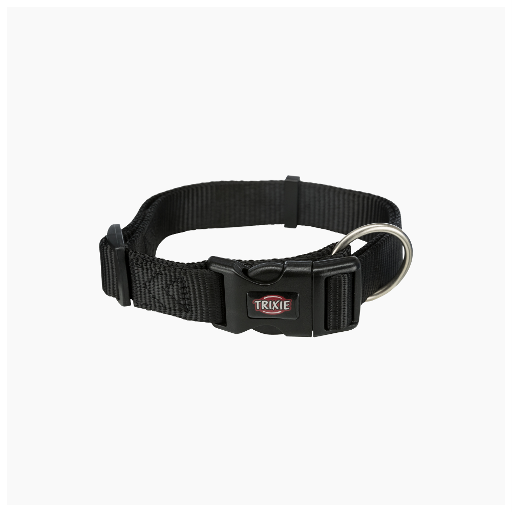 Premium Collar Nylon Black - M-L 35-55cm/20mm