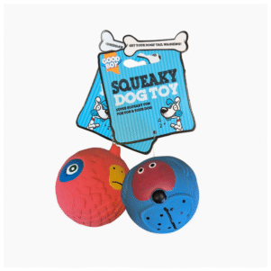 Good Boy durable squeaky dog ball toy with face design