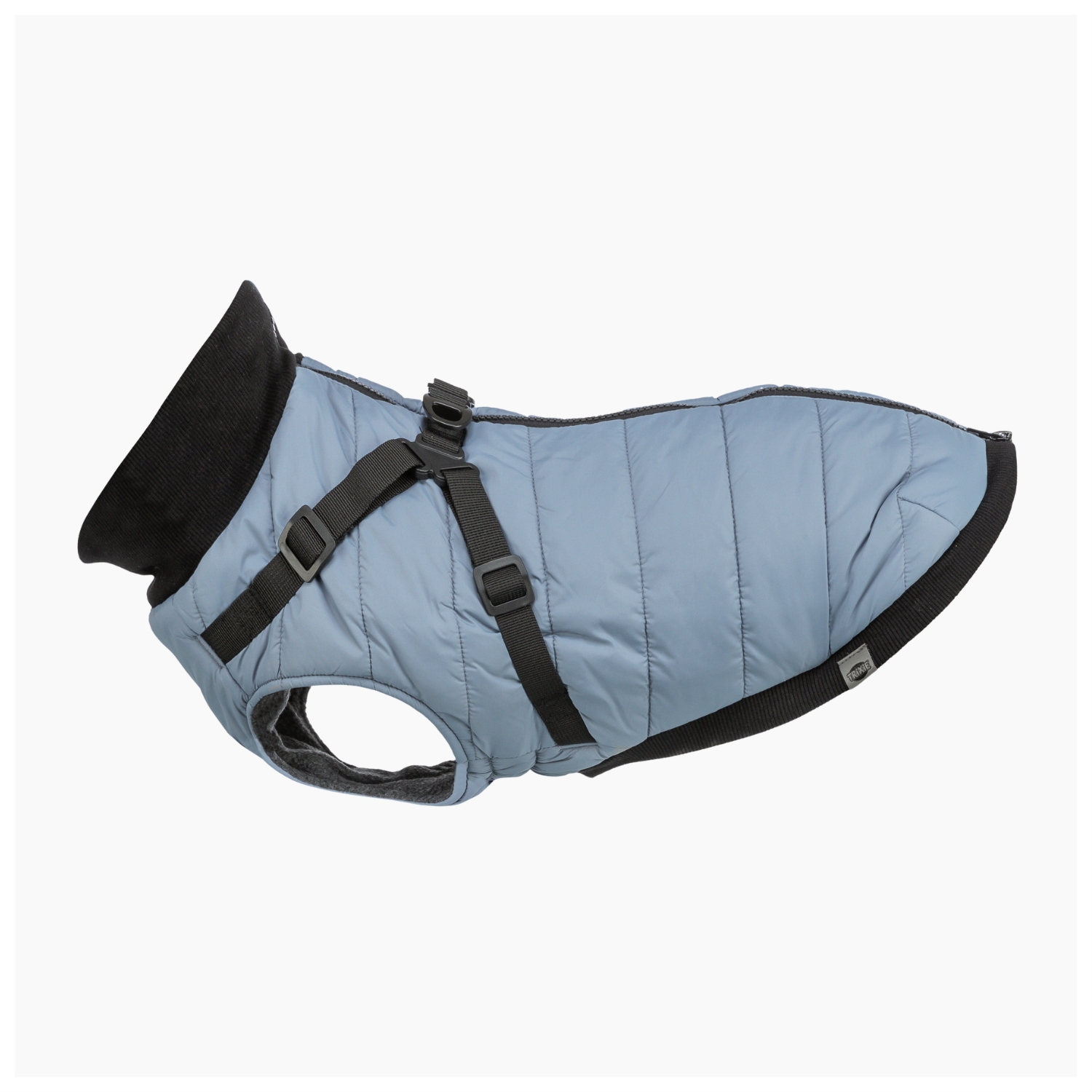 trixie pontis dog coat with harness blue-grey
